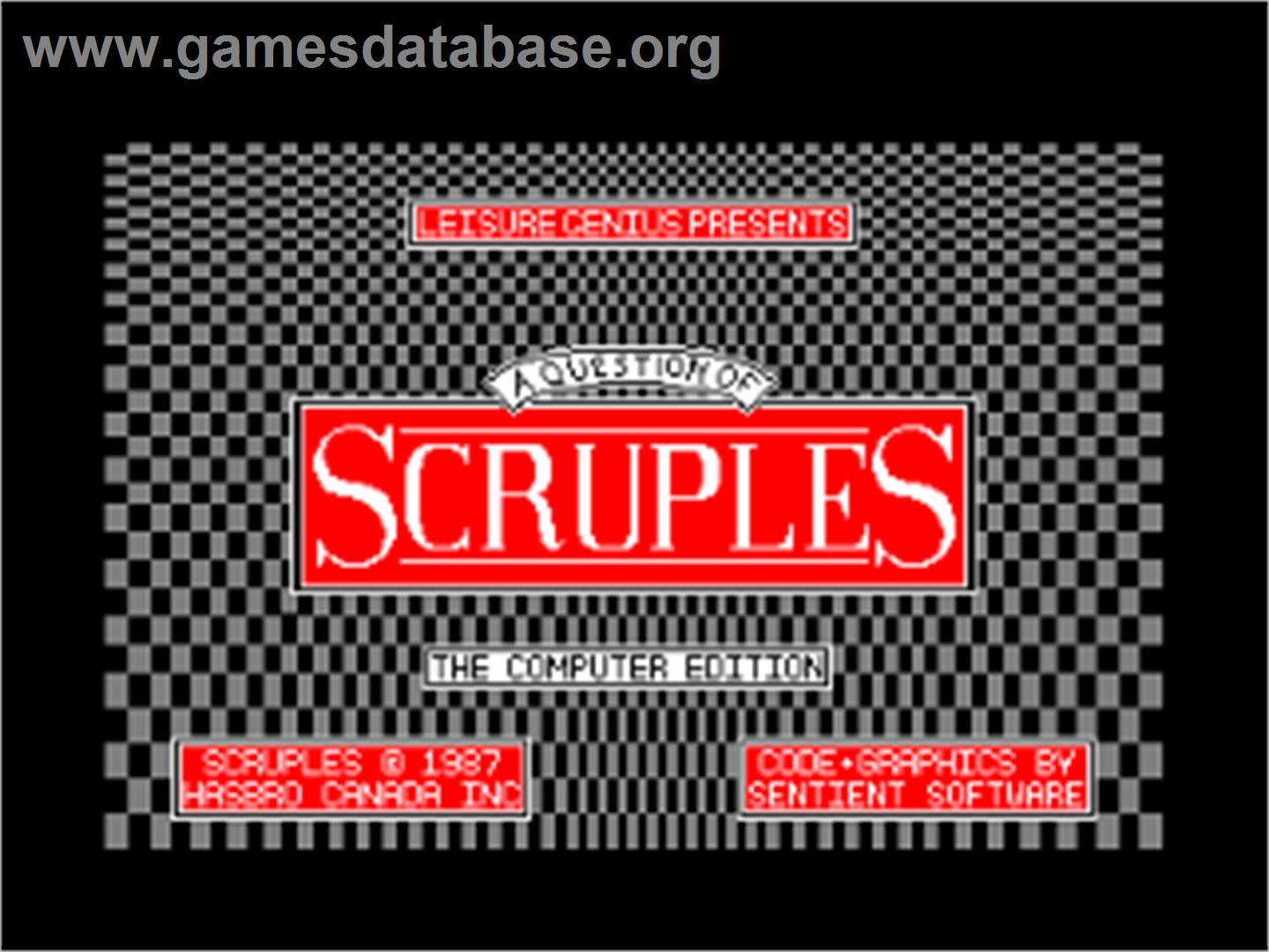 Question Of Scruples, A - Amstrad CPC - Artwork - Title Screen