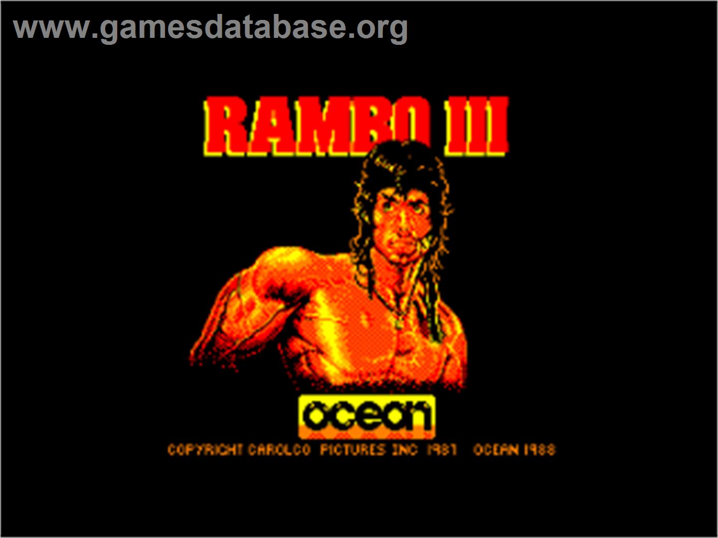 Rambo 3 - Amstrad CPC - Artwork - Title Screen