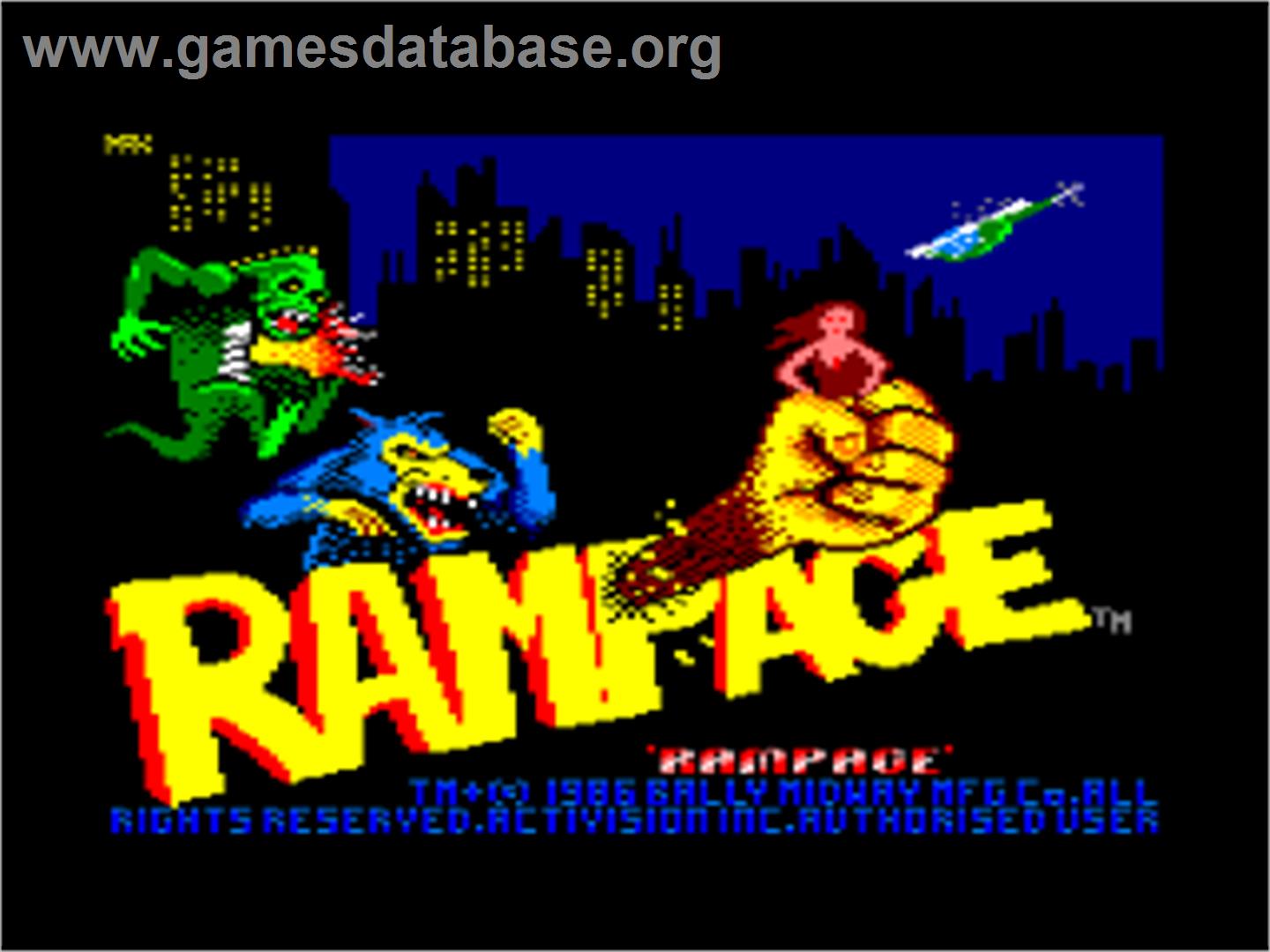 Rampage - Amstrad CPC - Artwork - Title Screen