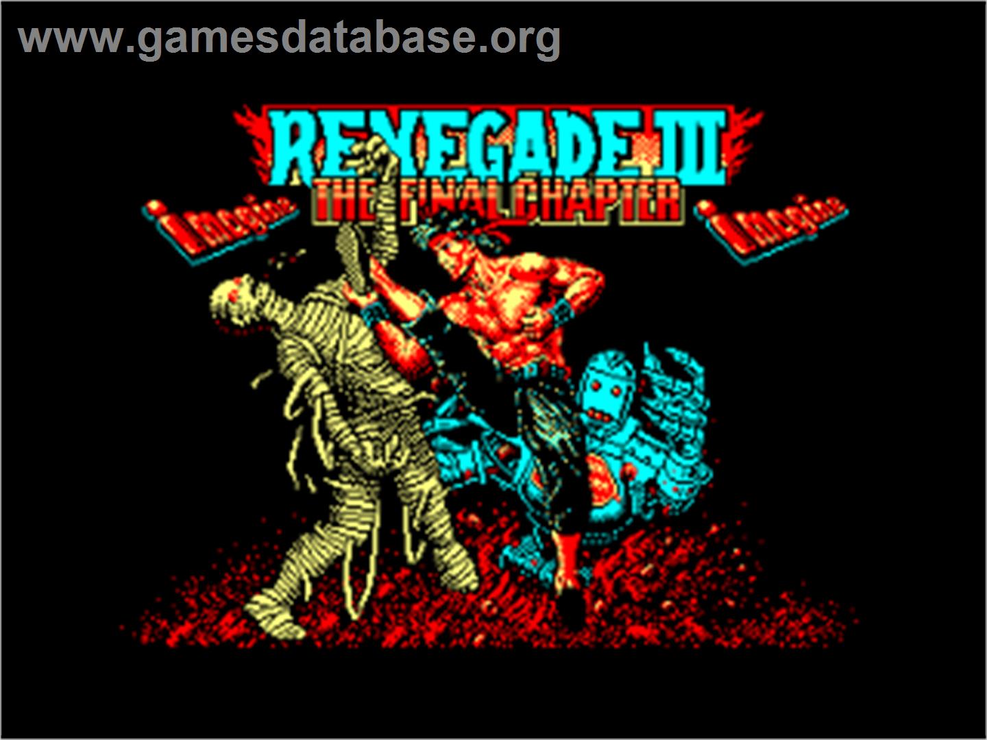 Renegade 3 - The Final Chapter - Amstrad CPC - Artwork - Title Screen