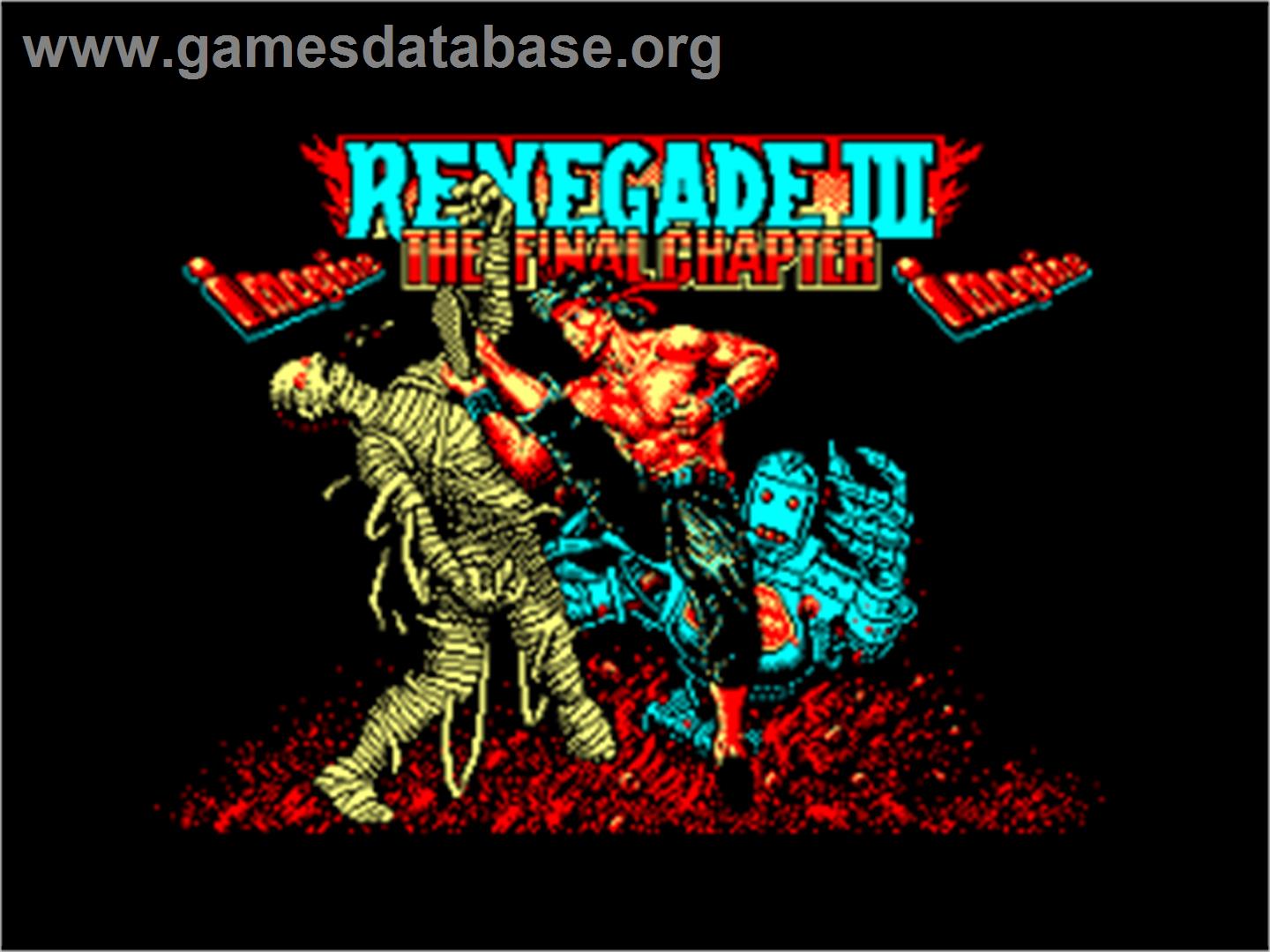 Renegade III: The Final Chapter - Amstrad CPC - Artwork - Title Screen