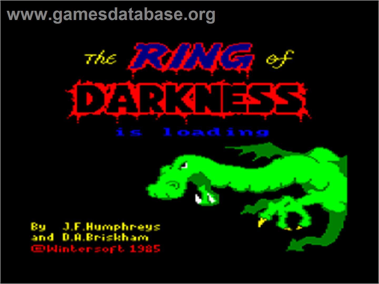 Ring Of Darkness, The - Amstrad CPC - Artwork - Title Screen