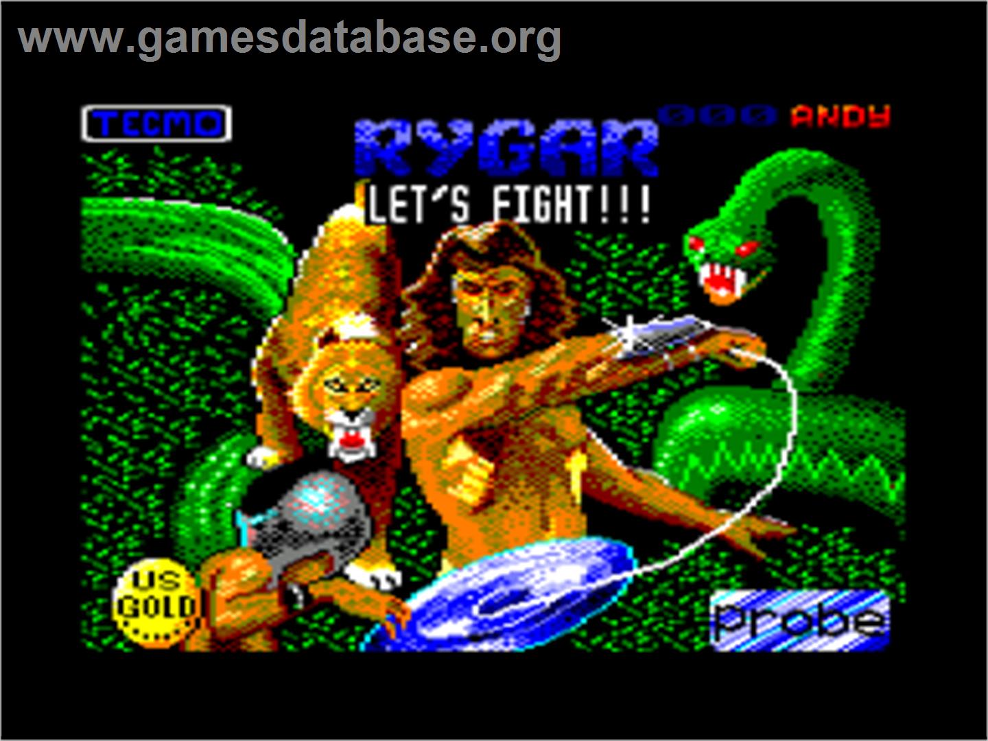 Rygar - Amstrad CPC - Artwork - Title Screen
