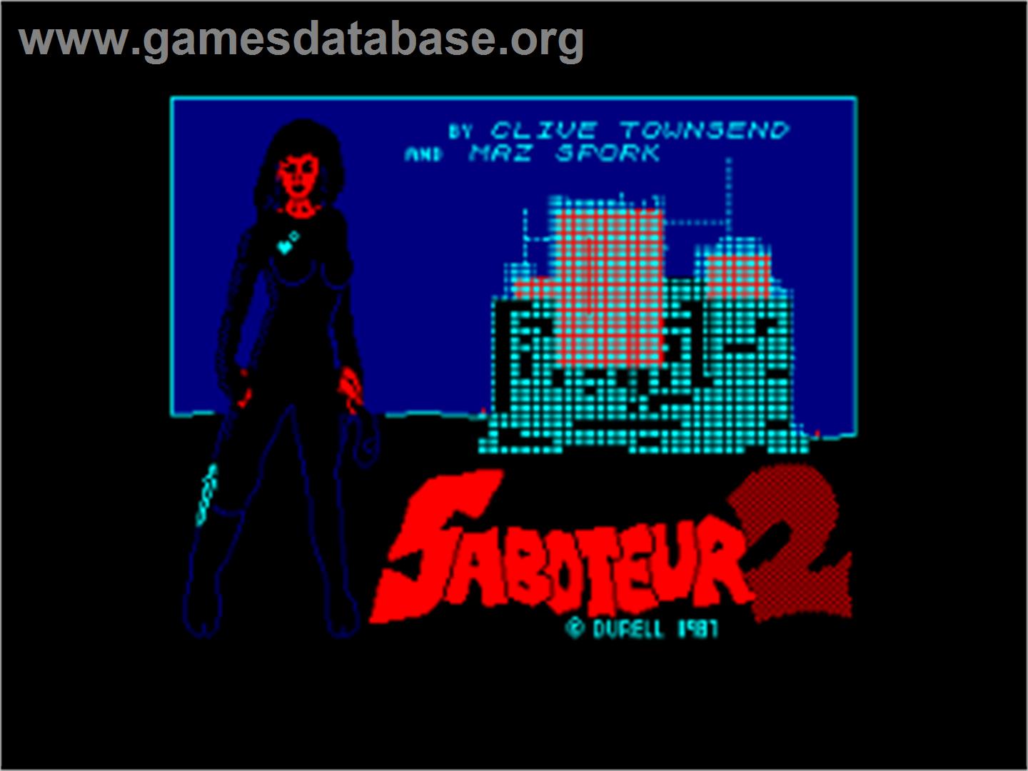 Saboteur II: Avenging Angel - Amstrad CPC - Artwork - Title Screen