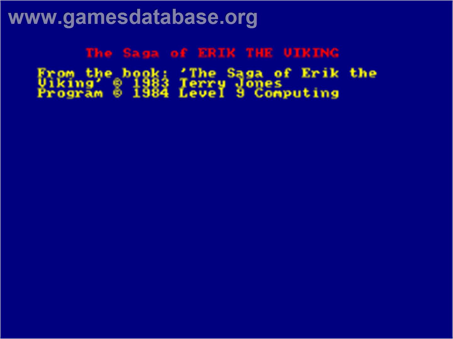Saga of Erik the Viking - Amstrad CPC - Artwork - Title Screen