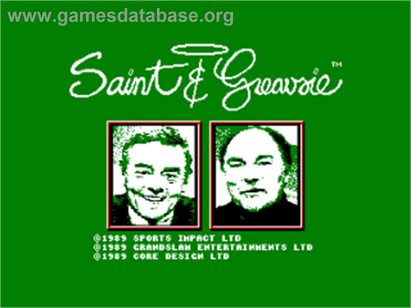 Saint And Greavsie - Amstrad CPC - Artwork - Title Screen