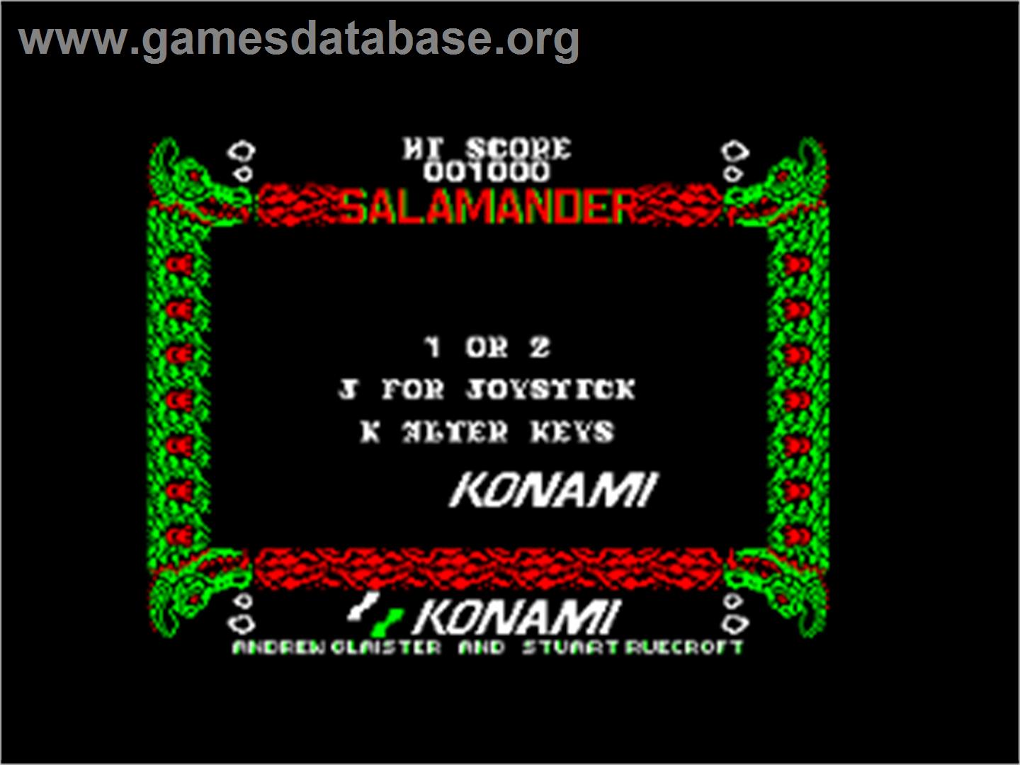 Salamander - Amstrad CPC - Artwork - Title Screen