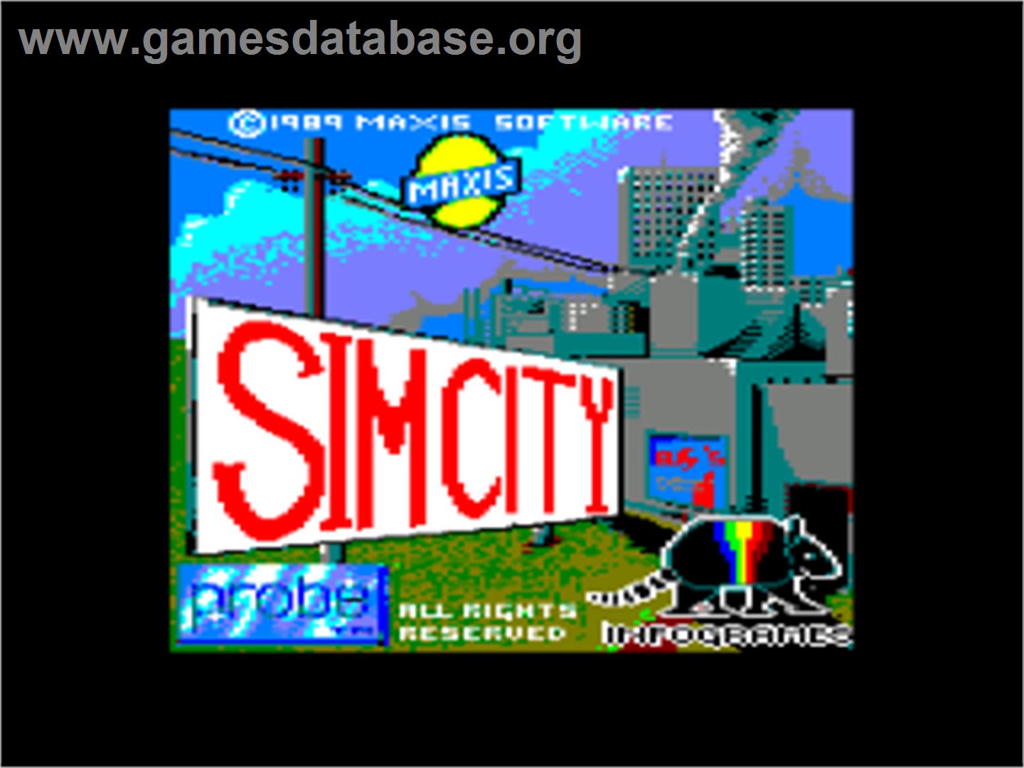 Sim City - Amstrad CPC - Artwork - Title Screen