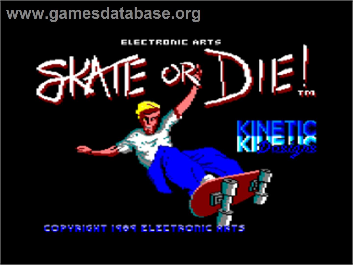 Skate or Die - Amstrad CPC - Artwork - Title Screen