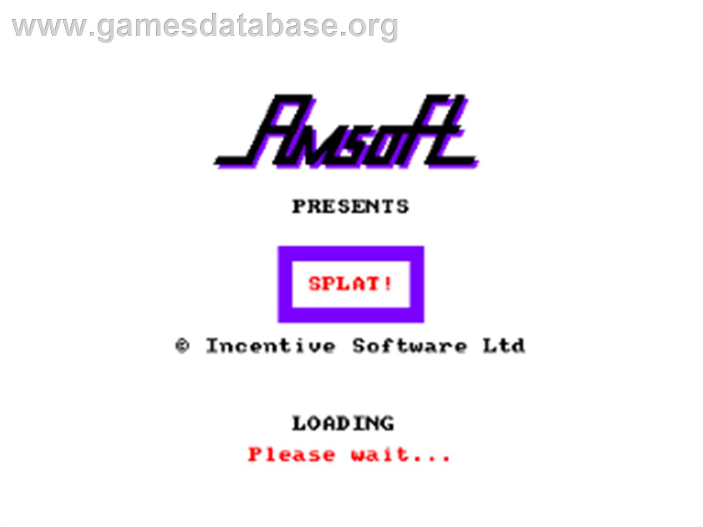 Splat! - Amstrad CPC - Artwork - Title Screen