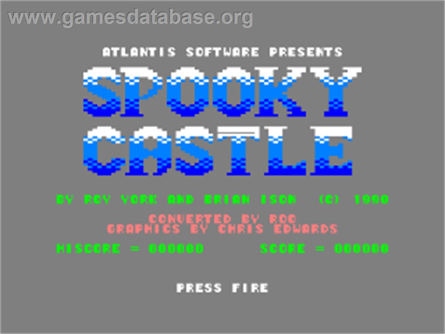 Spooky Castle - Amstrad CPC - Artwork - Title Screen