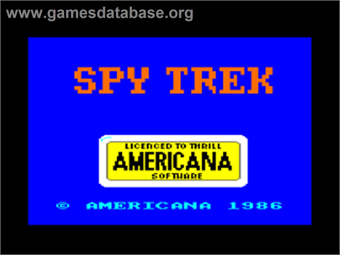 Spy-Trek Adventure - Amstrad CPC - Artwork - Title Screen