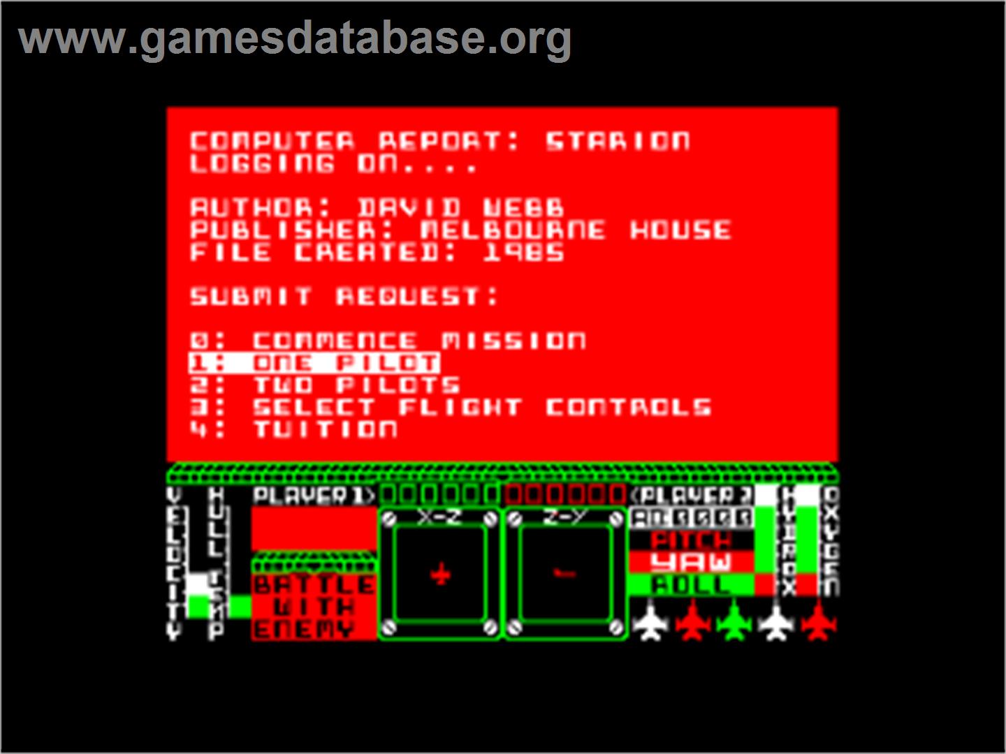 Starion - Amstrad CPC - Artwork - Title Screen