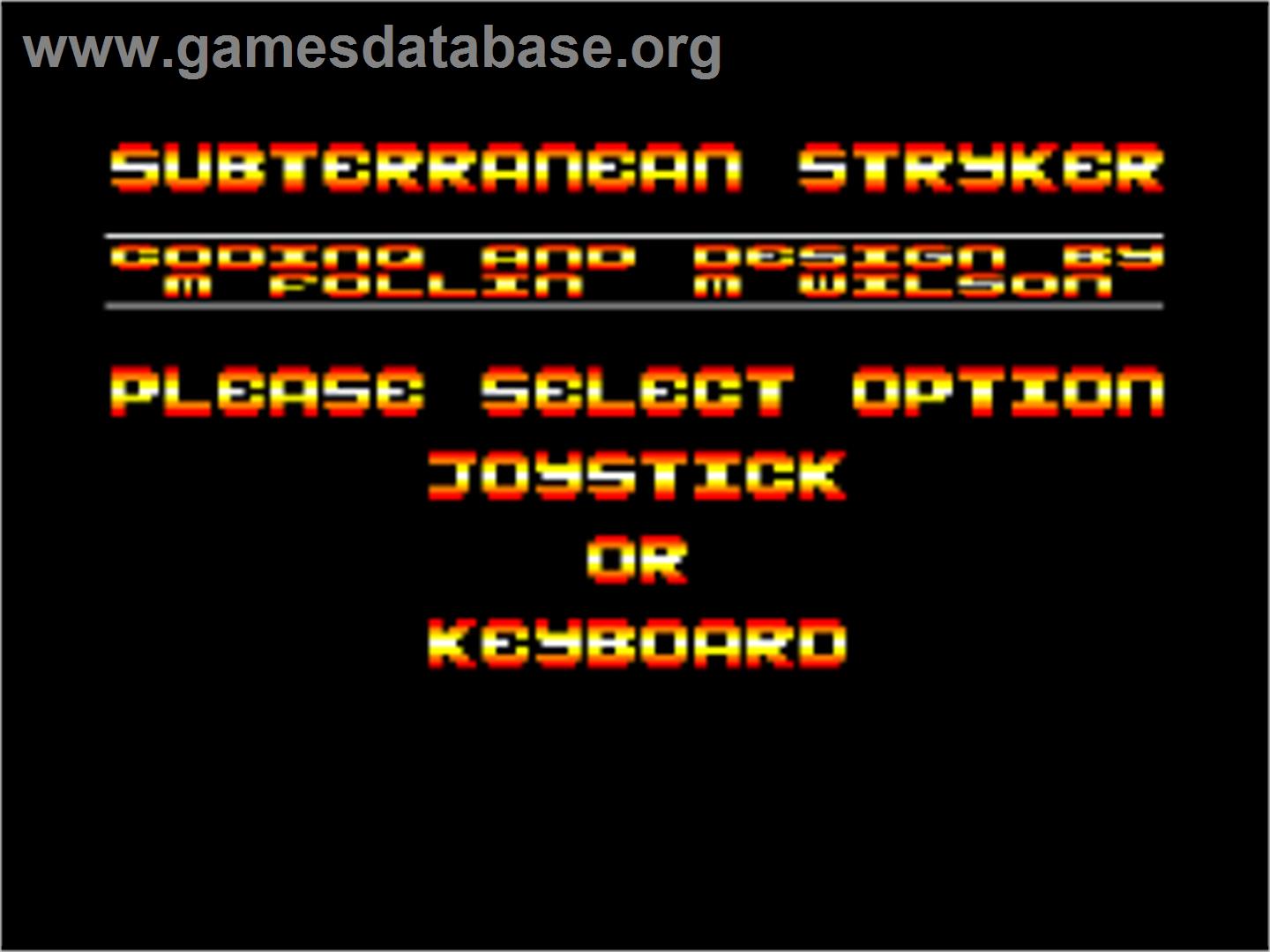 Subterranean Stryker - Amstrad CPC - Artwork - Title Screen