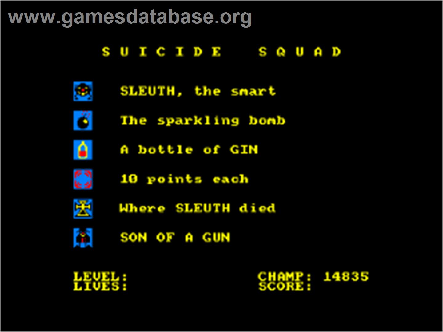Suicide Squad - Amstrad CPC - Artwork - Title Screen