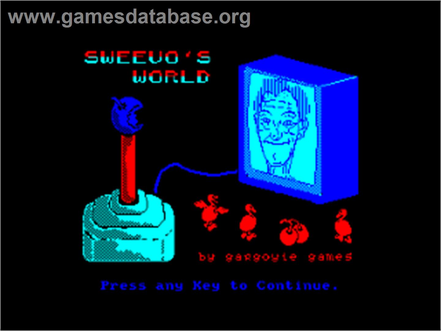 Sweevo's World - Amstrad CPC - Artwork - Title Screen