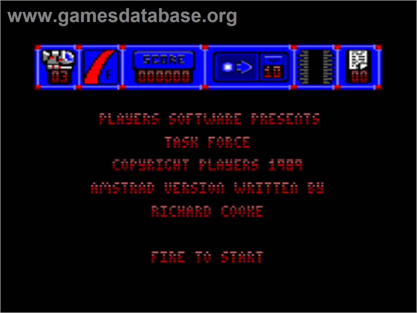 Task Force - Amstrad CPC - Artwork - Title Screen