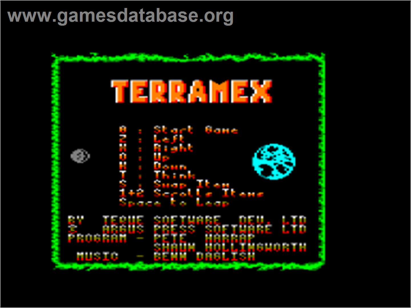 Terramex - Amstrad CPC - Artwork - Title Screen