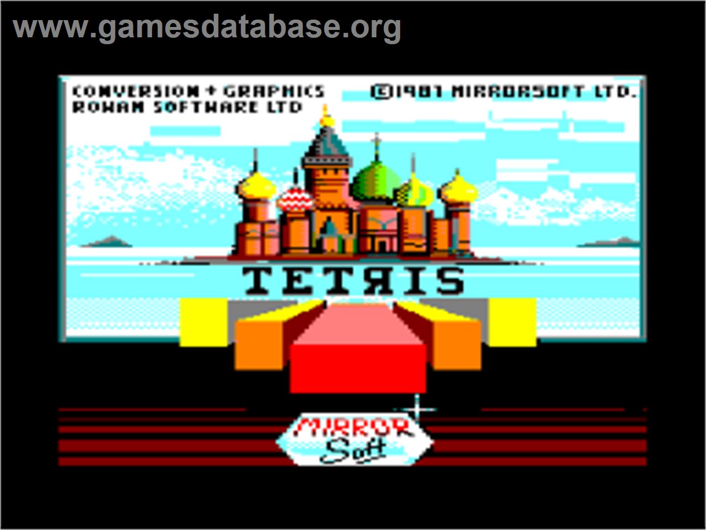 Tetris (Mirrorsoft) - Amstrad CPC - Artwork - Title Screen