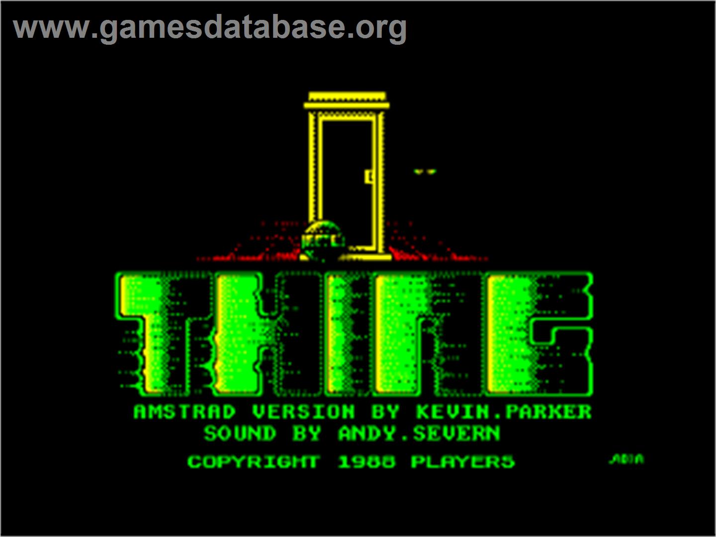 Thing! - Amstrad CPC - Artwork - Title Screen