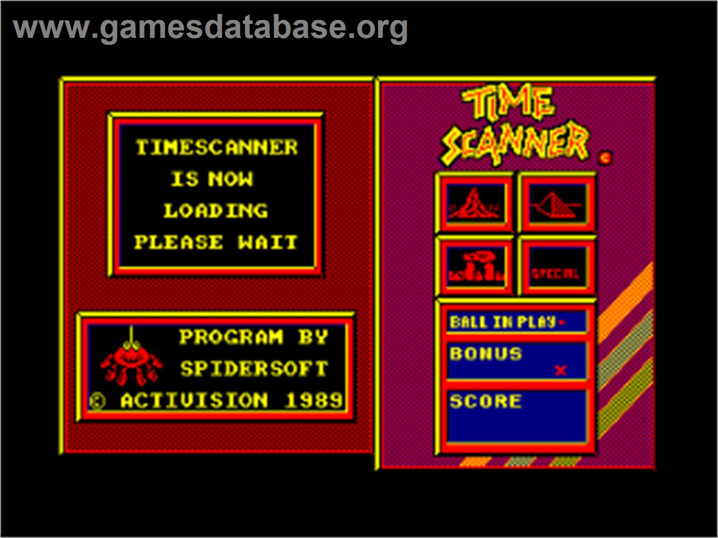 Time Scanner - Amstrad CPC - Artwork - Title Screen