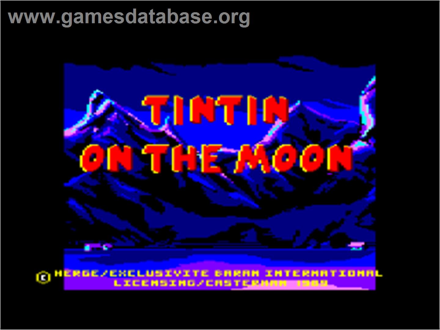 Tintin on the Moon - Amstrad CPC - Artwork - Title Screen