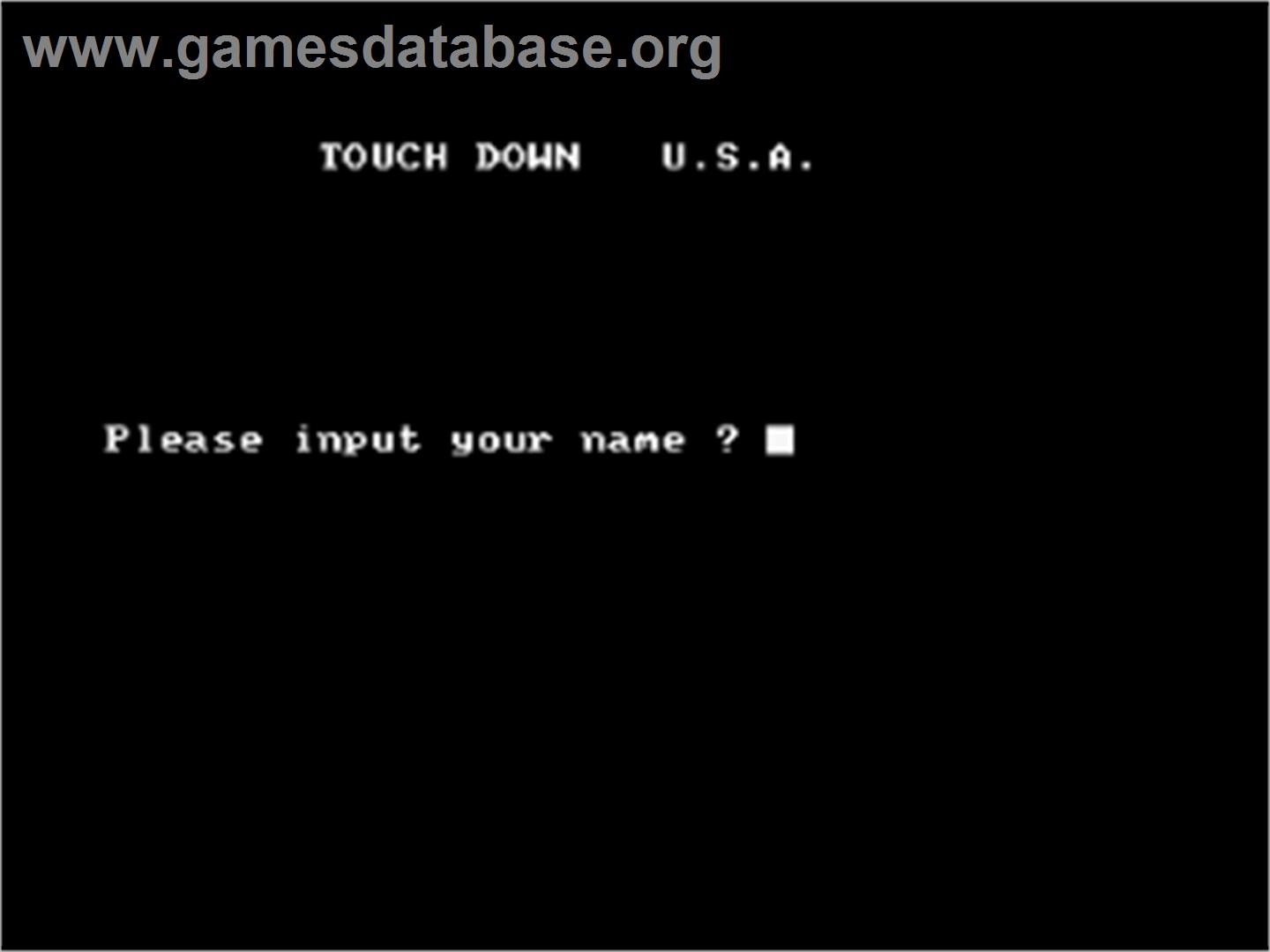 Touchdown USA - Amstrad CPC - Artwork - Title Screen