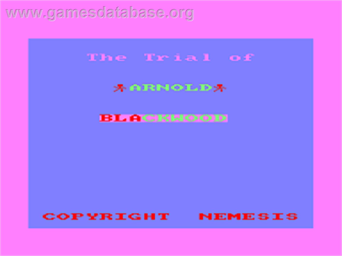 Trial Of Arnold Blackwood, The - Amstrad CPC - Artwork - Title Screen