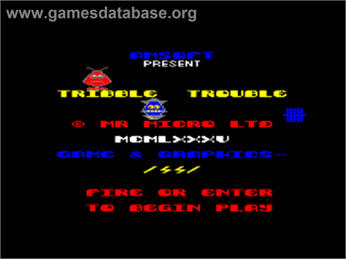 Tribble Trouble - Amstrad CPC - Artwork - Title Screen