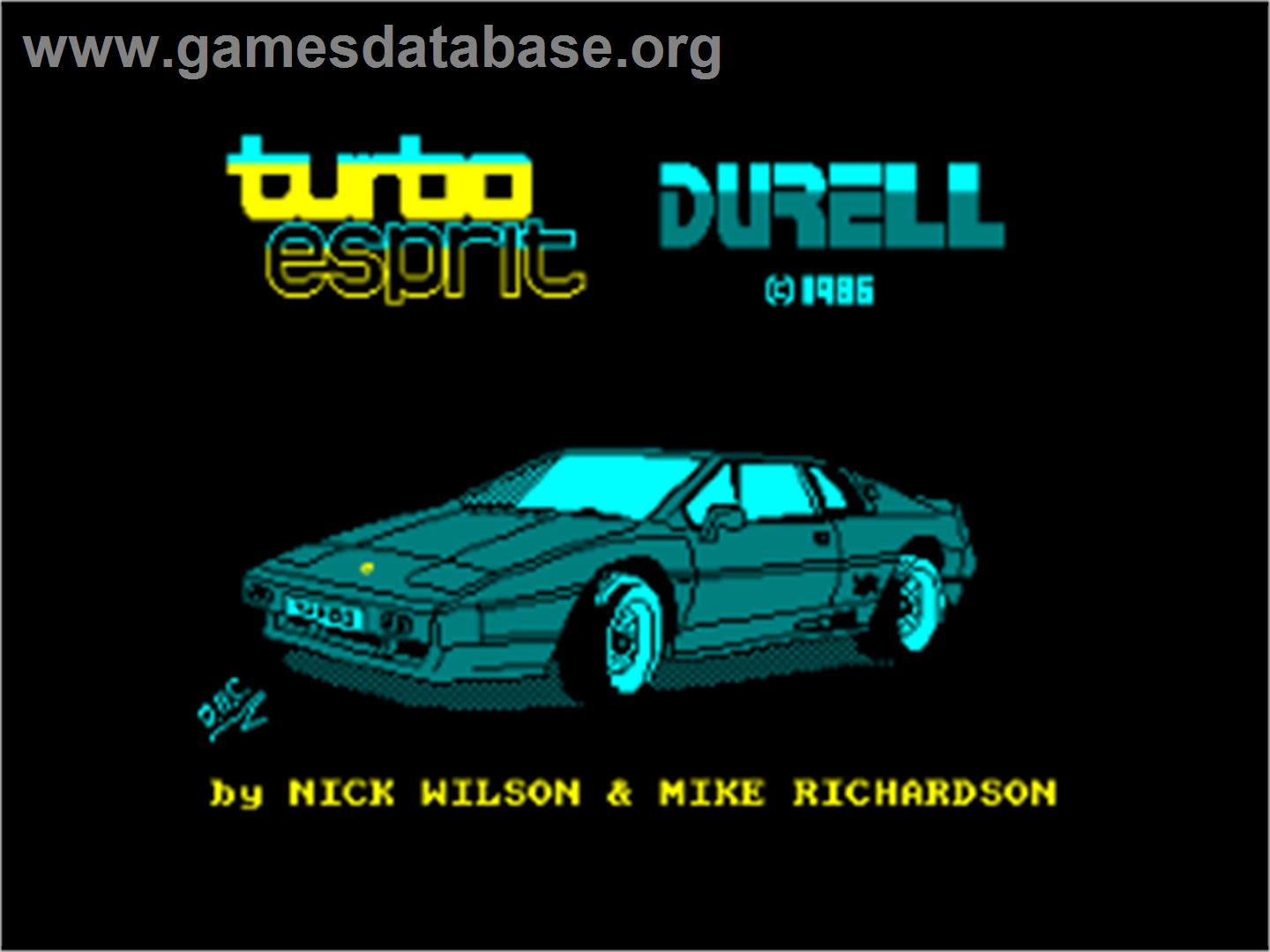 Turbo Esprit - Amstrad CPC - Artwork - Title Screen