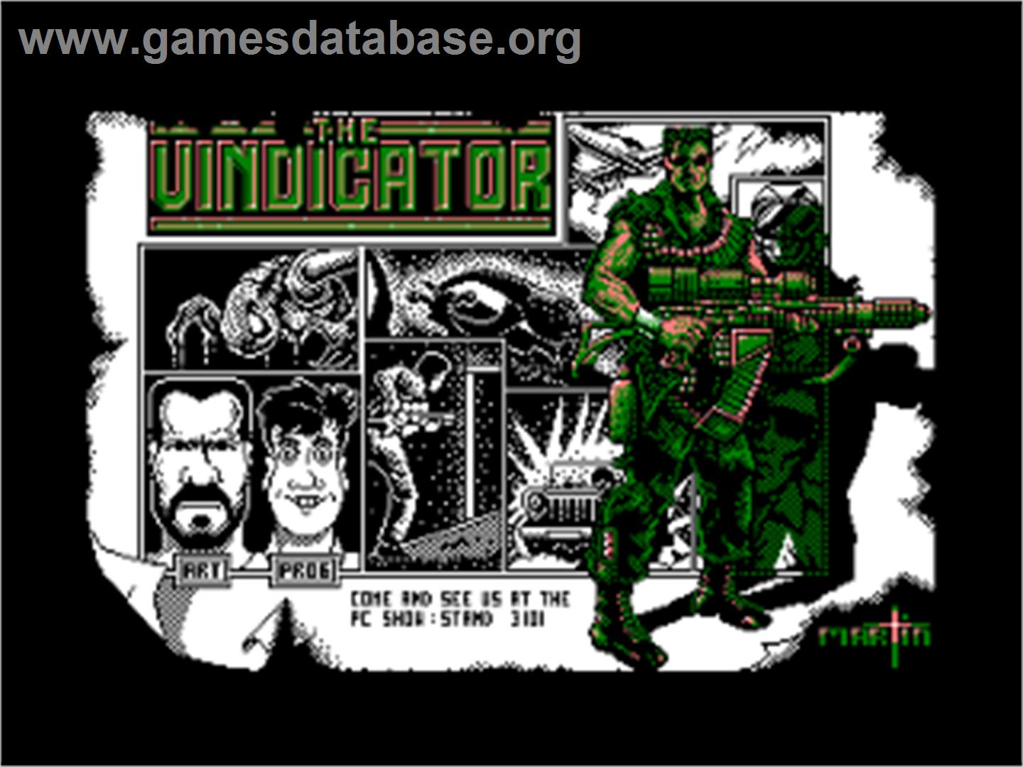 Vindicator, The - Amstrad CPC - Artwork - Title Screen