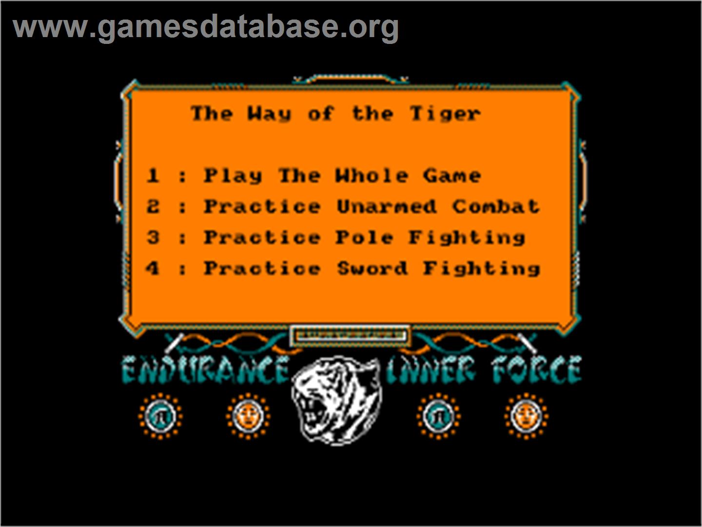 Way Of The Tiger, The - Amstrad CPC - Artwork - Title Screen