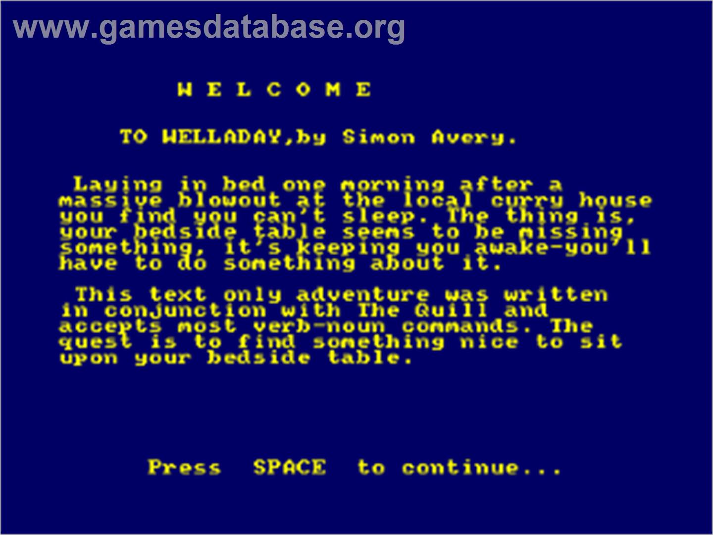 Welladay - Amstrad CPC - Artwork - Title Screen
