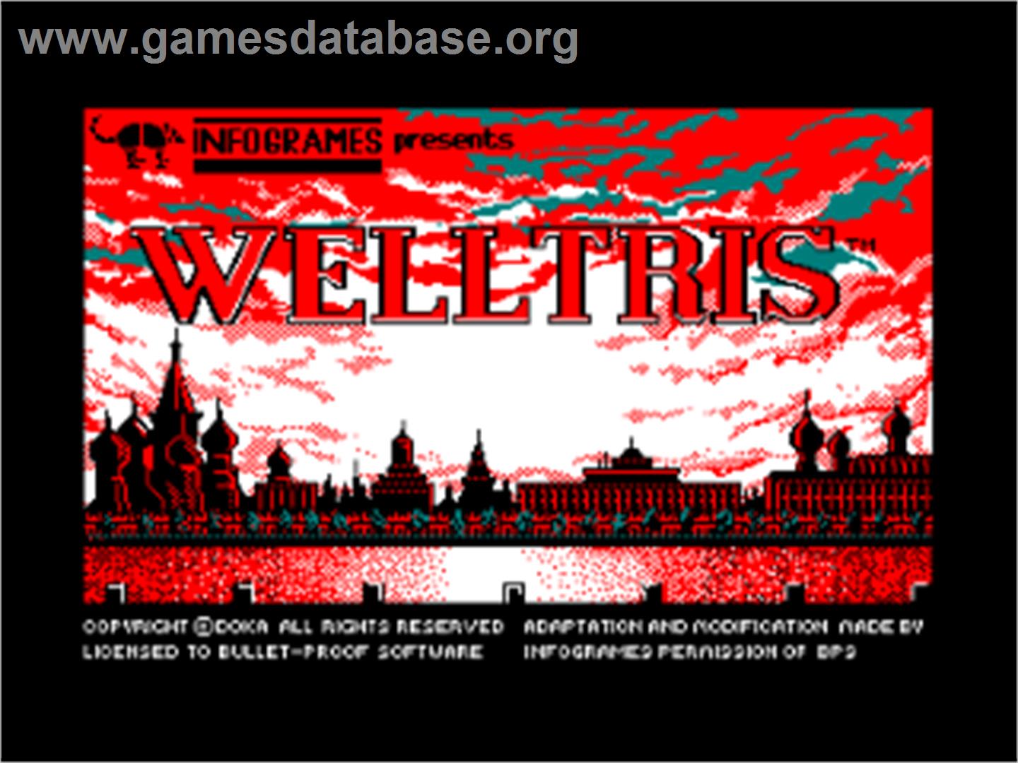 Welltris - Amstrad CPC - Artwork - Title Screen