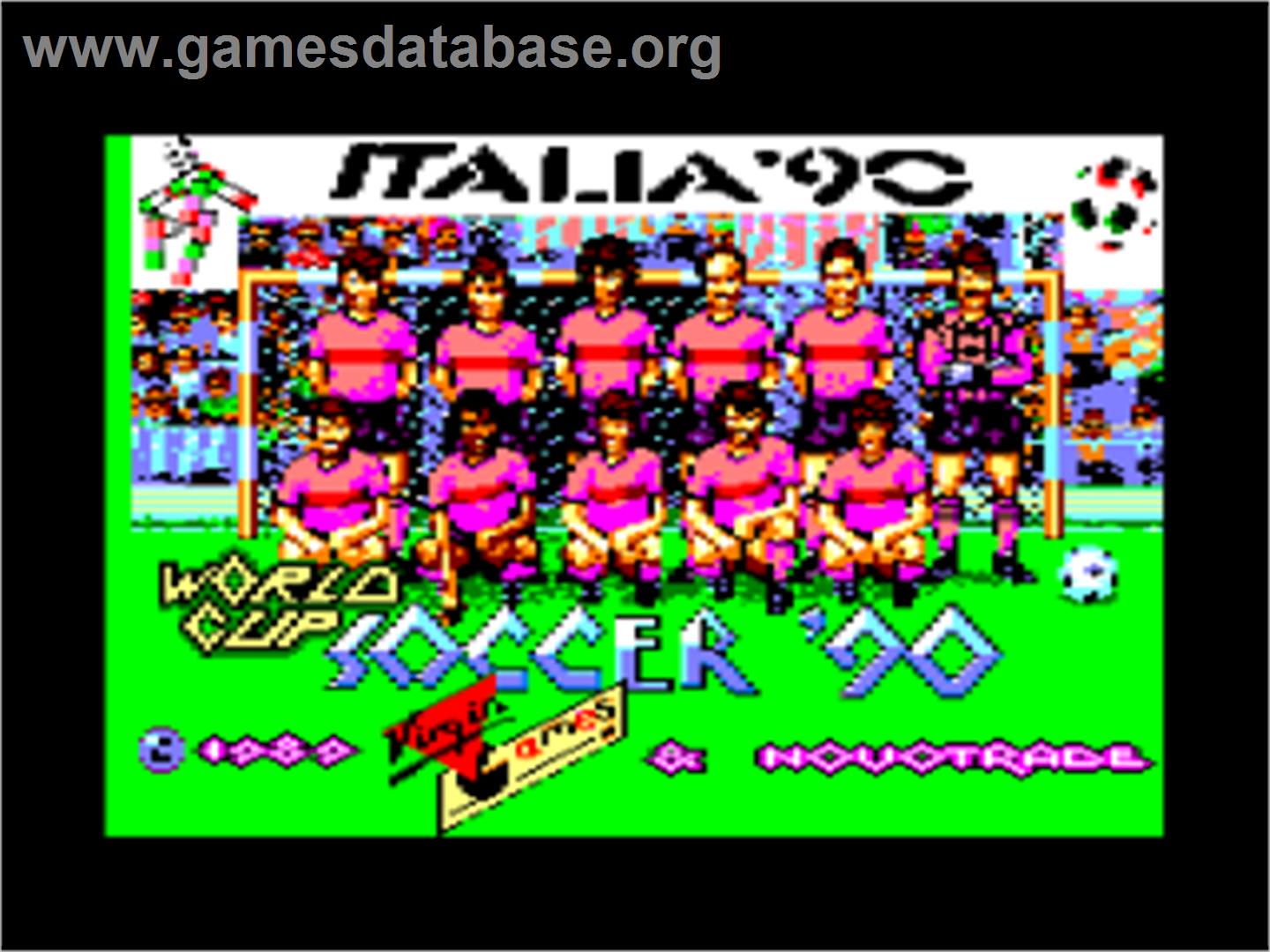 World Cup Soccer - Italia '90 - Amstrad CPC - Artwork - Title Screen