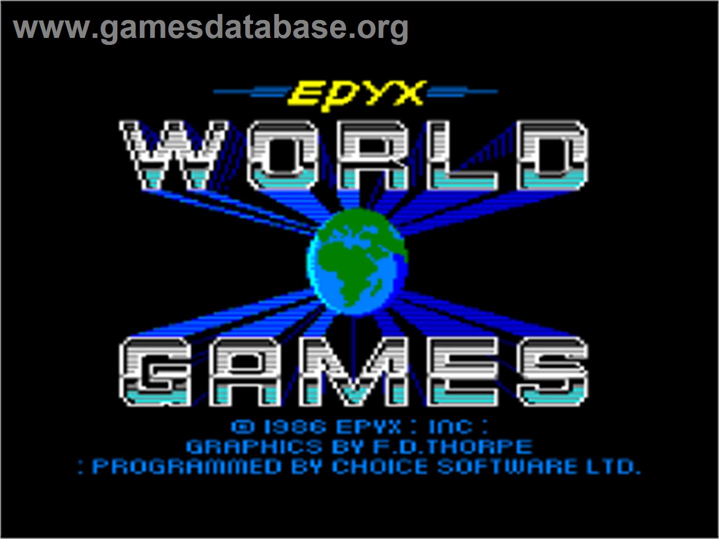 World Games - Amstrad CPC - Artwork - Title Screen