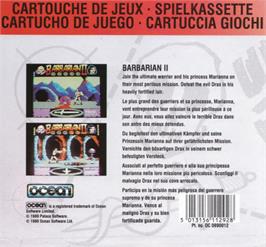 Box back cover for Barbarian II - The Dungeon Of Drax on the Amstrad GX4000.