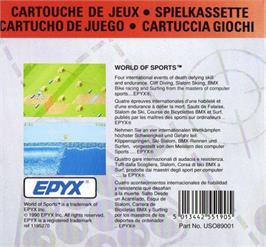 Box back cover for Epyx World Of Sports on the Amstrad GX4000.