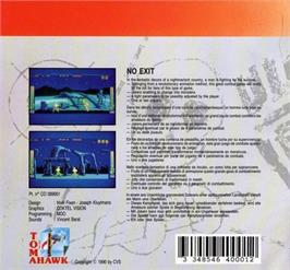 Box back cover for No Exit on the Amstrad GX4000.