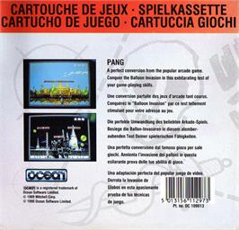 Box back cover for Pang on the Amstrad GX4000.