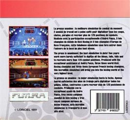 Box back cover for Panza Kickboxing on the Amstrad GX4000.