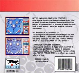 Box back cover for Super Pinball Magic on the Amstrad GX4000.