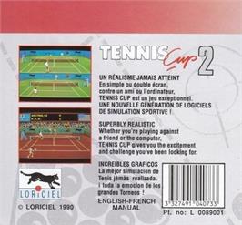 Box back cover for Tennis Cup II on the Amstrad GX4000.