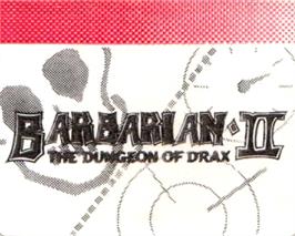 Top of cartridge artwork for Barbarian II - The Dungeon Of Drax on the Amstrad GX4000.