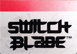 Top of cartridge artwork for Switchblade on the Amstrad GX4000.