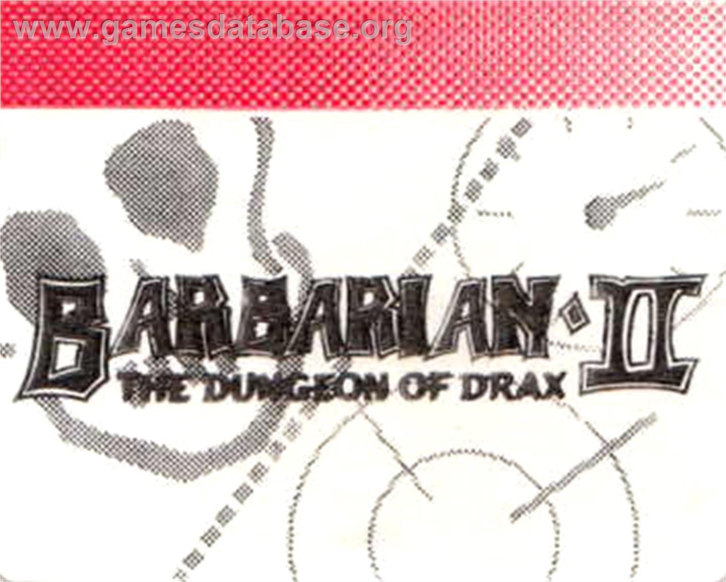 Barbarian II - The Dungeon Of Drax - Amstrad GX4000 - Artwork - Cartridge Top