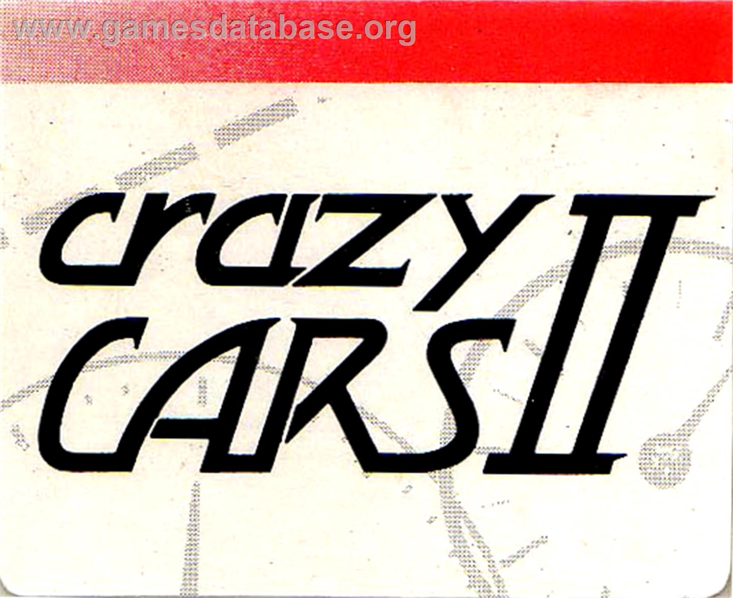 Crazy Cars II - Amstrad GX4000 - Artwork - Cartridge Top