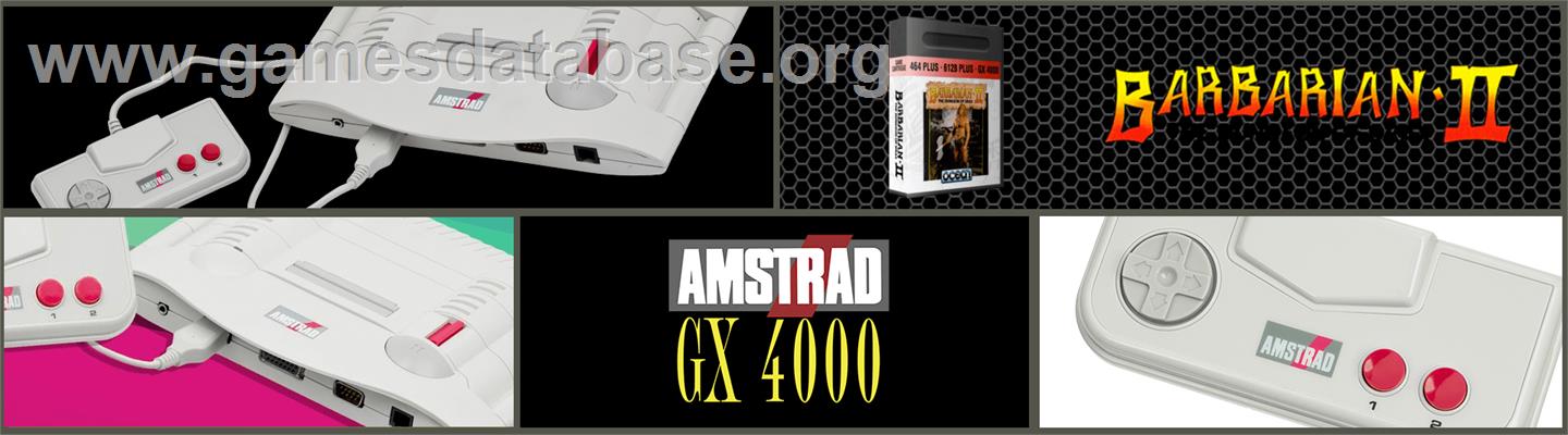 Barbarian II - The Dungeon Of Drax - Amstrad GX4000 - Artwork - Marquee