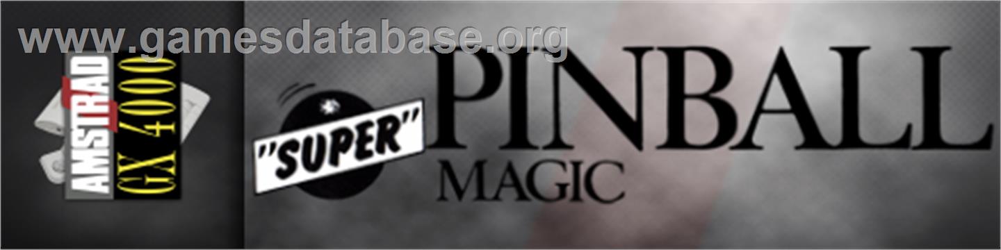 Pinball Magic - Amstrad GX4000 - Artwork - Marquee
