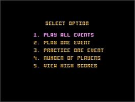 Title screen of World Of Sports on the Amstrad GX4000.